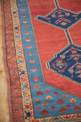 Close-up of the antique Bakshaish rug's reciprocating serpent and meandering vine borders.