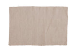 Dawn Collection hand-woven beige and cream herringbone rug mat, 2' x 3'.