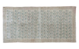 Vintage Turkish Oushak runner with allover slate blue pattern on a beige field, 3'2