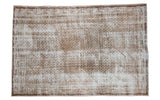 Distressed vintage Persian Serbend carpet, amazing texture, faded ivory and charcoal boteh.