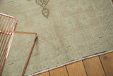 Vintage Oushak rug: light ivory pile with subtle tone-on-tone pattern.