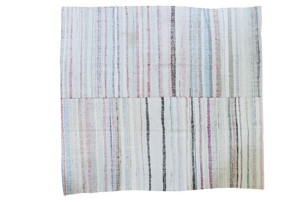 8x8.5 Vintage Rag Rug Carpet // ONH Item ee001357