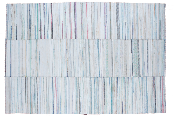 6.5x9.5 Vintage Rag Rug Carpet // ONH Item ee001385