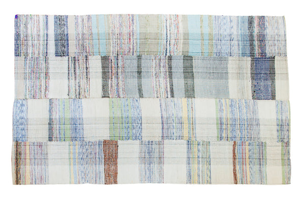 5.5x9 Vintage Rag Rug Carpet // ONH Item ee001390