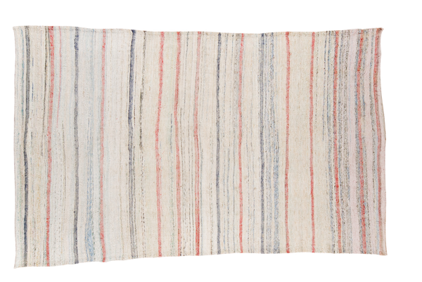 6.5x11 Vintage Rag Rug Carpet // ONH Item ee001393