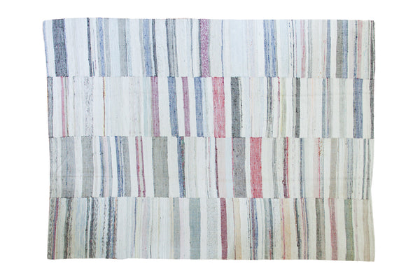 8x10.5 Vintage Rag Rug Carpet // ONH Item ee001394