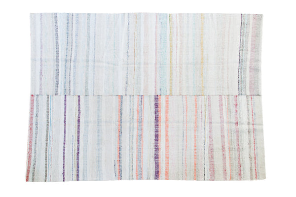 7x9.5 Vintage Rag Rug Carpet // ONH Item ee001397