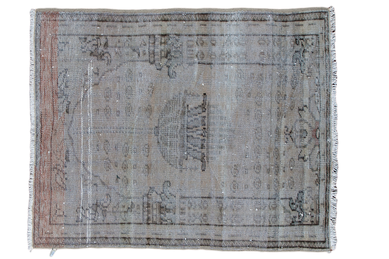 4x4.5 Distressed Square Oushak Rug // ONH Item ee001424
