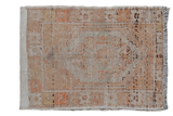 Vintage distressed Oushak Turkish rug with platinum and orange hues, 2'10