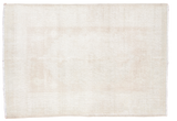 Distressed Oushak rug featuring soft rose ivory white and golden hues, 4'2