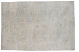 Soft faded neutral beige and ivory Vintage Oushak rug with central medallion, 4'1