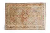 Vintage Persian Joshegan rug, golden ivory and orange rust, classic garden medallion design. 4'3