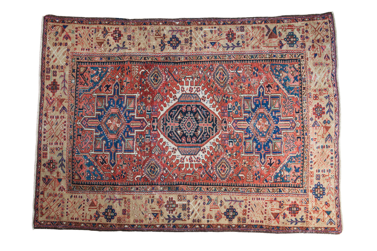 Vintage Karaja Persian Rug 4'6