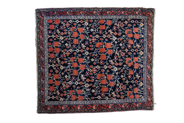 3.5x4 Vintage Afshar Square Rug // ONH Item ee001542