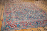 Antique Persian Tabriz rug's brilliant indigo blue field with allover Herati motif and rusty red border.