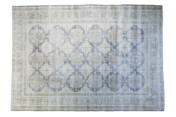 6.5x9 Distressed Oushak Carpet // ONH Item ee001571