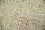 Distressed blanched scrolling vine pattern and woven foundation of the vintage Kaisary rug.