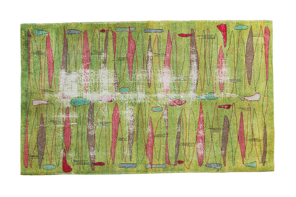 5x8.5 Vintage Deco Oushak Carpet // ONH Item ee001637