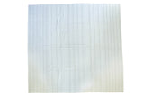 Vintage dhurrie flatwoven carpet with bleached ivory and subtle beige striped pattern, 10' x 10'6