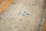Vintage Konya runner, simple geometric pattern in tone-on-tone beige, sand, and blue.