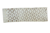 Vintage distressed Oushak runner with ivory and charcoal checker pattern, 1'10