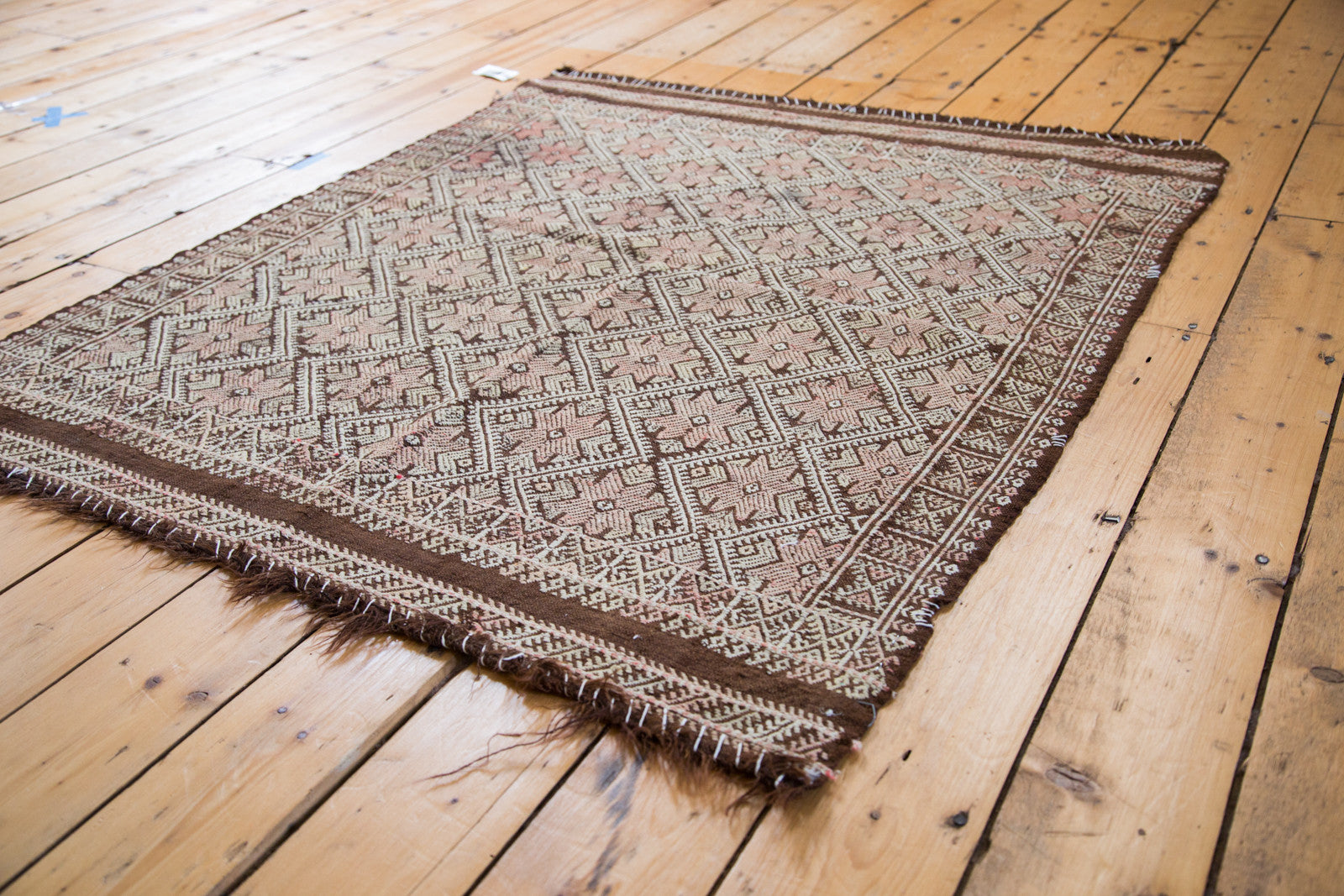 4x5 Distressed Jijim Square Rug // ONH Item ee001663 Image 1