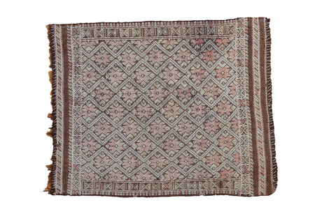 4x5 Distressed Jijim Square Rug // ONH Item ee001663