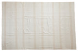 Modern style vintage flatweave carpet, ivory with light beige vertical stripes, 6'10
