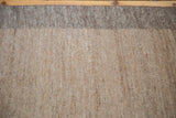 Minimalistic light brown wool Kilim flatweave with soft texture and grayish brown border.