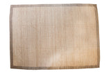 Minimalistic new wool Kilim carpet, light brown with a gray-brown border, 9' x 12'4