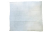 Iridescent platinum white Vintage Hemp Kilim rug with silver and grey, 9'3