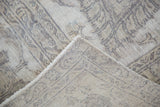 Vintage Sivas carpet corner revealing distressed pile, exposed foundation, and fringe.