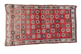Red, earth-tone, and ivory vintage Oushak rug with floral cross sections, 3' x 5'4