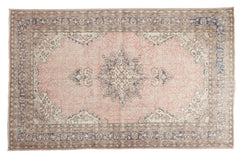 6x9.5 Distressed Oushak Carpet // ONH Item ee001786