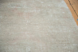 Distressed hand knotted Oushak rug runner pile with beige, ivory, and blush tones.