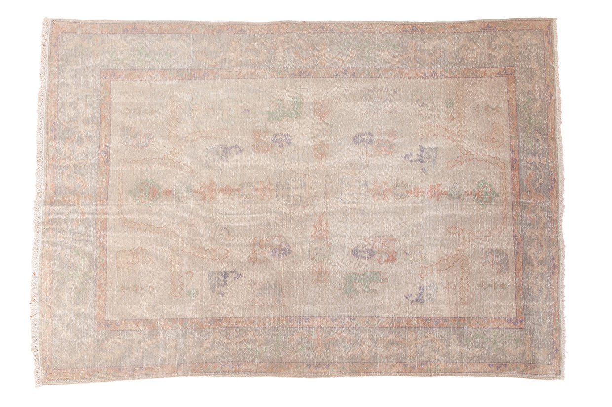 5.5x8 Distressed Oushak Carpet // ONH Item ee001829