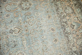 Textured distressed Oushak detail, faded silver platinum field and peachy lotus flowers.