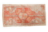 Vintage Oushak rug with a pinwheel medallion, terra cotta field, ivory, and tangerine. 1'8