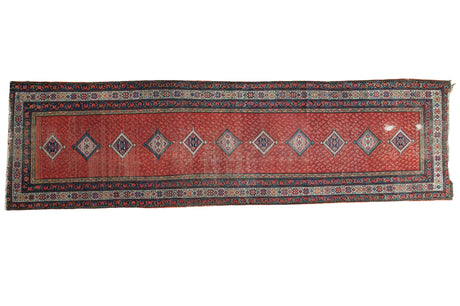 3.5x12 Distressed Malayer Rug Runner // ONH Item ee001978