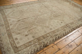 Distressed Oushak runner, repeating geometric panels, and tone-on-tone neutral abrash.