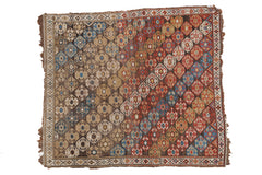 4x4.5 Distressed Antique Shirvan Square Rug // ONH Item ee002067