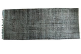 Vintage Overdyed Sparta Gallery Runner featuring a charcoal and grey distressed pile, 4'11
