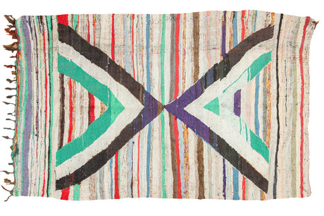 5x8 Vintage Rag Rug Carpet // ONH Item ee002102