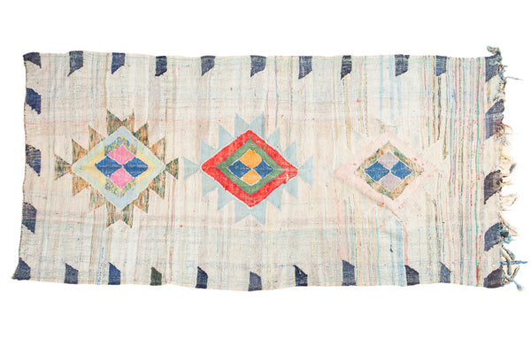 4x8.5 Vintage Rag Rug // ONH Item ee002109