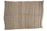 Vintage Moroccan Kilim rug, natural coffee, charcoal, and grey striated stripes, 4'9