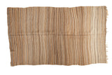 Vintage Moroccan Kilim rug with natural ivory, grey, brown stripes, 4'4