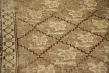 Traditional Turkish Oushak rug, featuring tone on tone floral lattice and subtle abrashes.