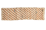Vintage Gabbeh runner with ivory and varying copper diagonal stripes, blue animal figures, 2'1