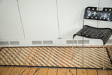 Plush Gabbeh runner with traditional ivory, copper, and speckled diagonal stripes.