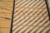Plush pile of Gabbeh runner with diagonal ivory, copper, and speckled stripes, charcoal border.